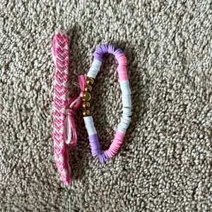 adjustable heart string bracelet and heart beaded bracelet